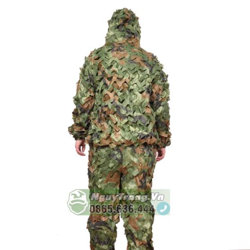 Bộ đồ lưới ngụy trang Màu rằn ri lá cây rừng đi bẫy chim, săn bắt chim thú - Ảnh 4