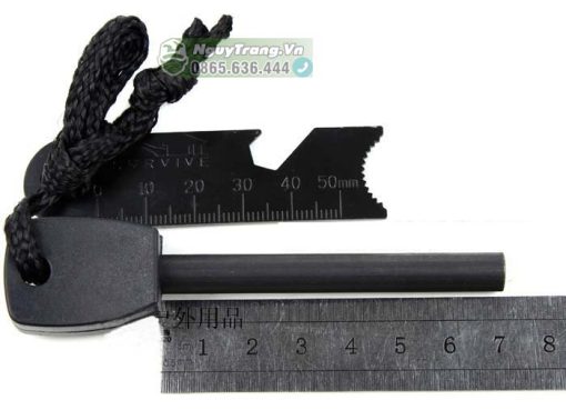 Đá đánh lửa sinh tồn - Quẹt lửa magie chống nước tặng kèm còi - Ảnh 3
