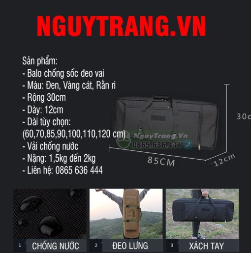 Túi - Balo chống sốc 2 dây đeo lưng cao cấp đựng cần câu pcp đi phượt dài từ 60-120cm - Ảnh 8