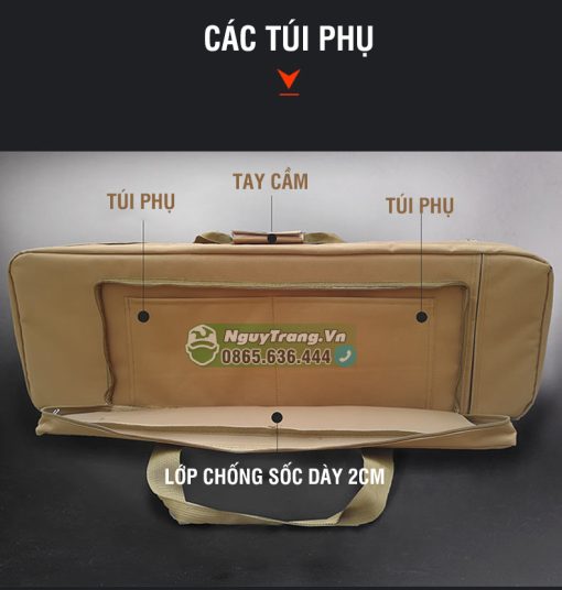 Túi - Balo chống sốc 2 dây đeo lưng cao cấp đựng cần câu pcp đi phượt dài từ 60-120cm - Ảnh 6