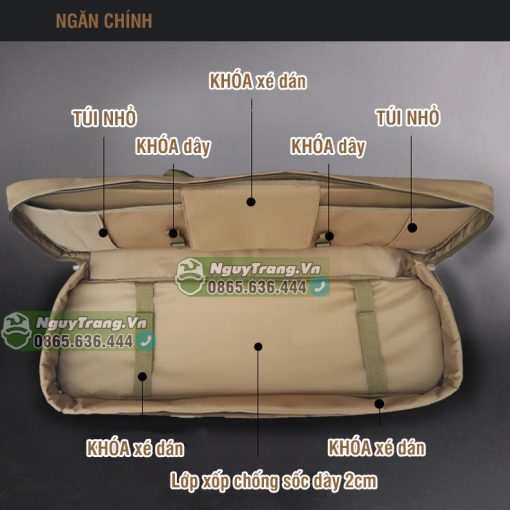 Túi - Balo chống sốc 2 dây đeo lưng cao cấp đựng cần câu pcp đi phượt dài từ 60-120cm - Ảnh 5
